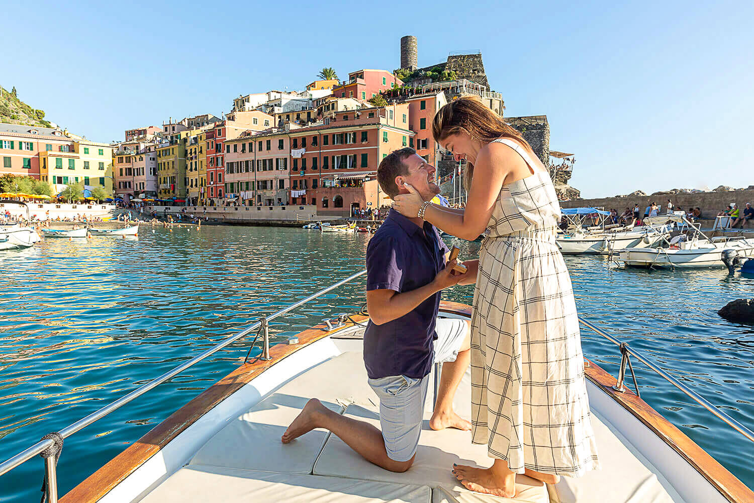 Surprise Proposal in Vernazza, captured by Cinque Terre proposal photographers