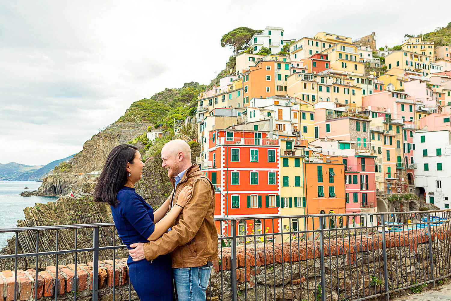 Couple in Riomaggiore, captured by Cinque Terre Photographers for their Engagement Session