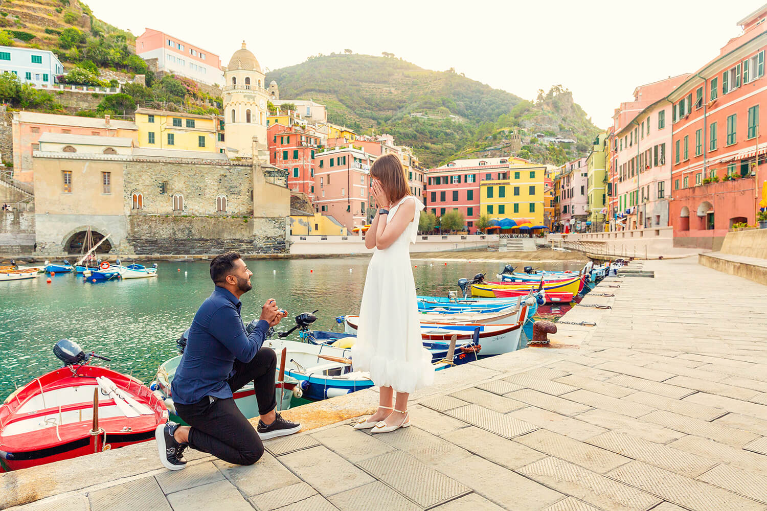 Surprise proposal in Vernazza, Cinque Terre