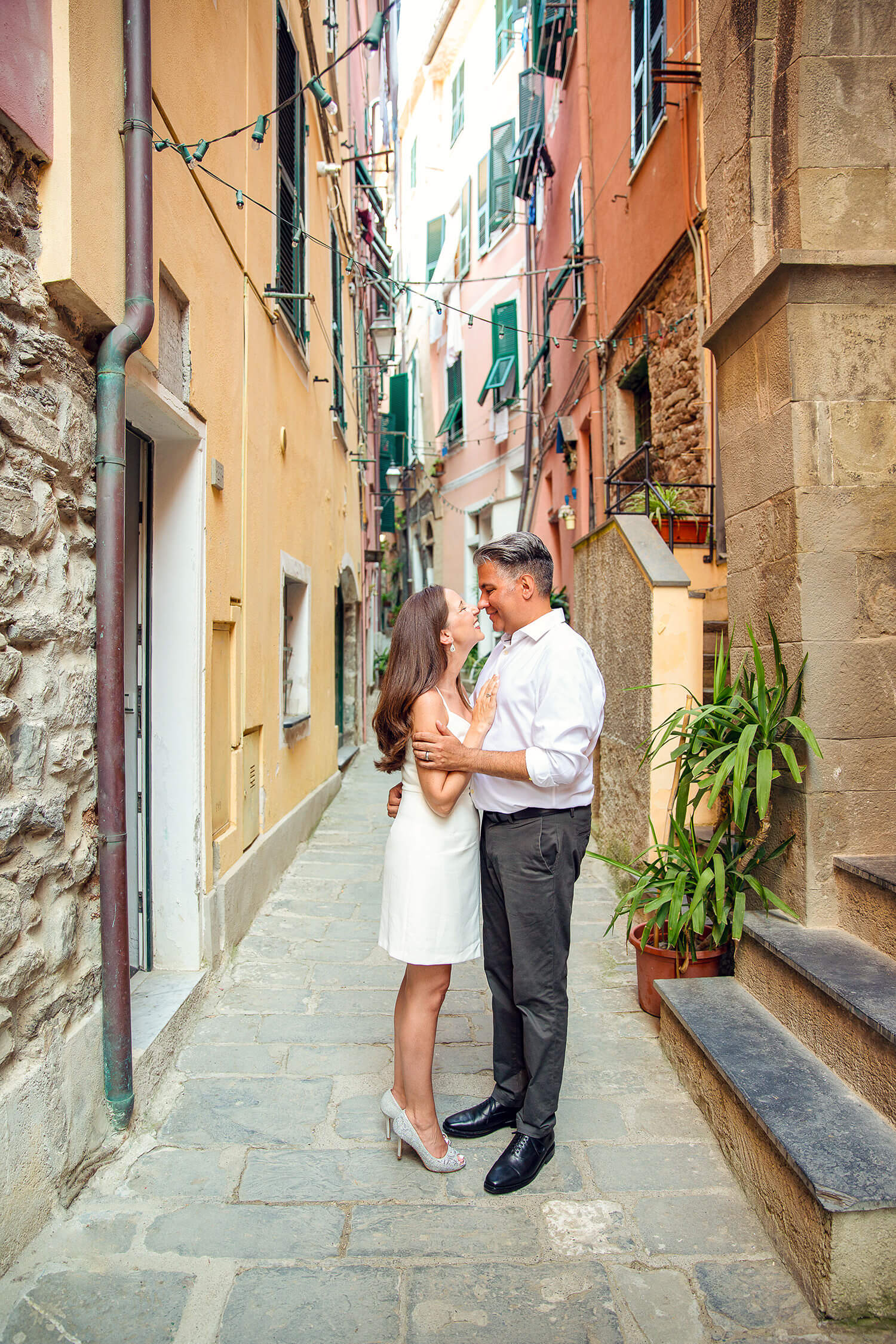 Couple celeberating their anniversary in Vernazza, Cinque Terre